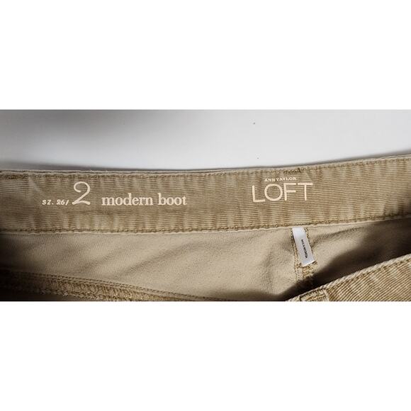 Ann Taylor Loft Corduroy Khaki Jeans Modern Boot Fit Jeans  Size 26/2 - Picture 4 of 5
